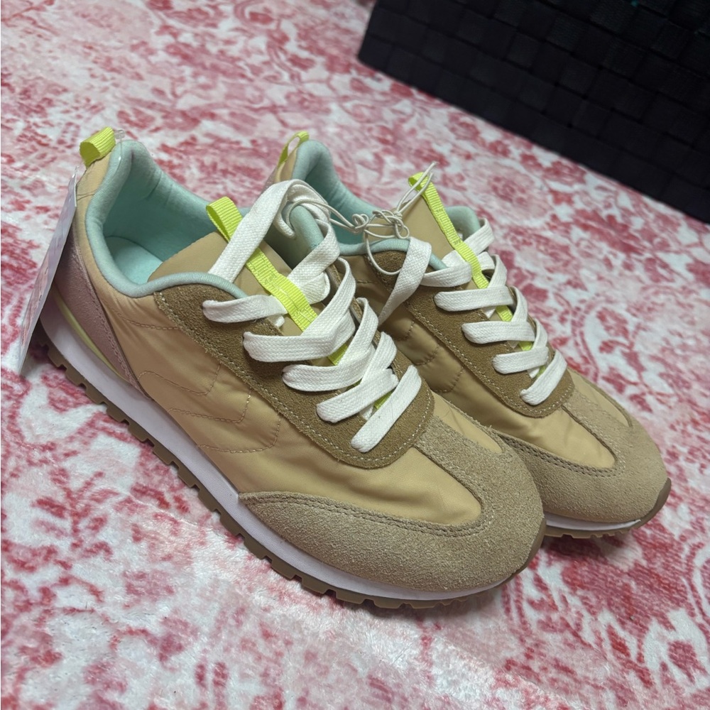 Tan and Yellow Sneakers